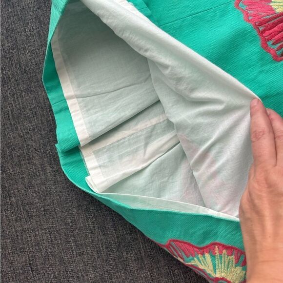 Lilly Pulitzer Bowen Lagoon Green Comb Get It Embroidered Strapless Dress Sz 2 - Picture 9 of 15